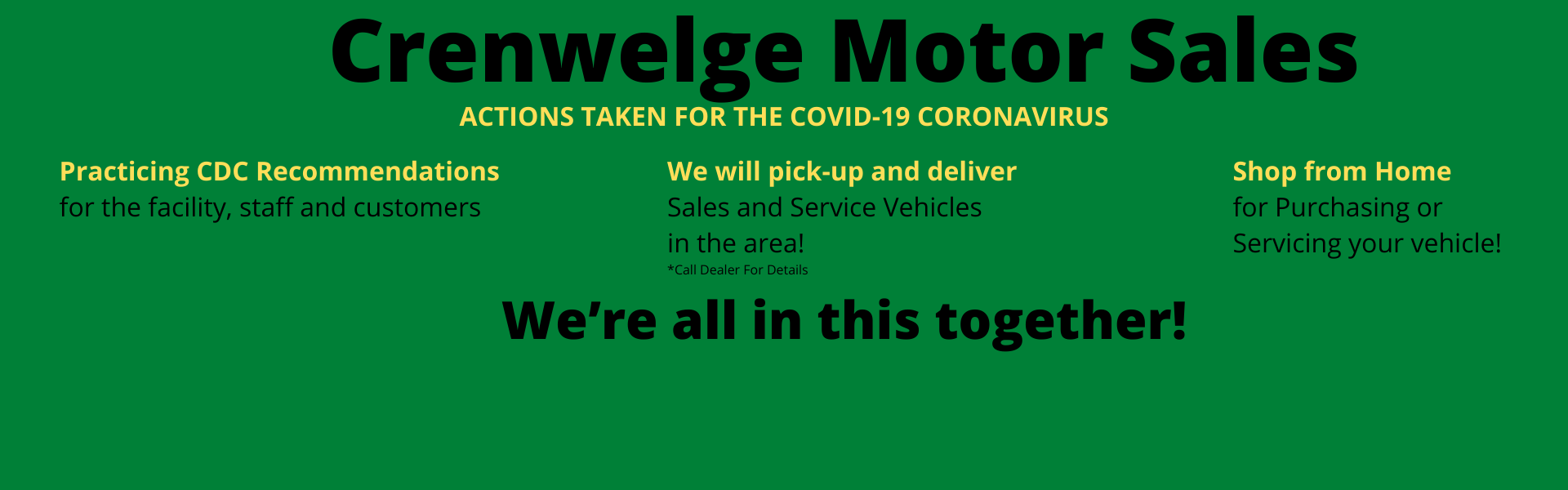 Crenwelge Motor Sales COVID-19